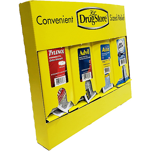 Lil' Drug Store Grab N' Go Display Medicine Dispenser 10.8" Height x 16.5" Width x 2.3" Depth - Cardboard Case - 1 Each (71622)
