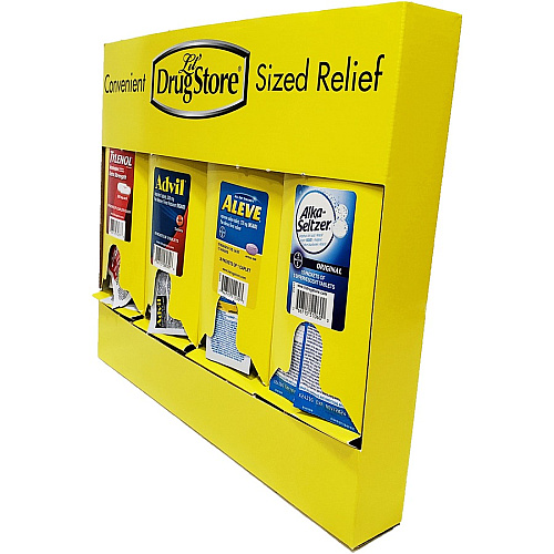 Lil' Drug Store Grab N' Go Display Medicine Dispenser 10.8" Height x 16.5" Width x 2.3" Depth - Cardboard Case - 1 Each (71622)