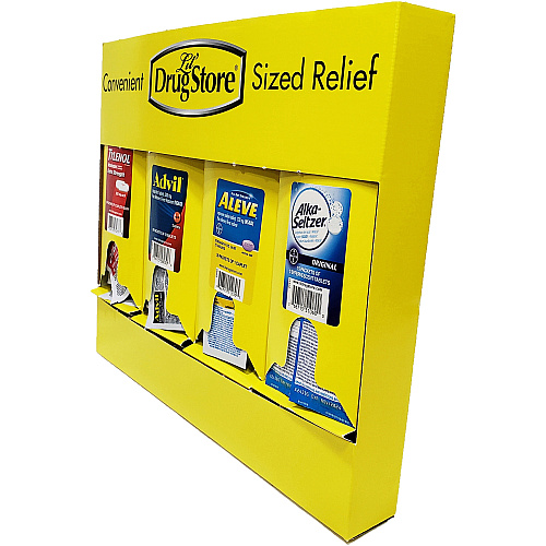 Lil' Drug Store Grab N' Go Display Medicine Dispenser 10.8" Height x 16.5" Width x 2.3" Depth - Cardboard Case - 1 Each (71622)