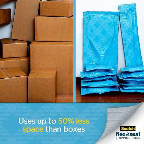 Scotch Flex & Seal Shipping Roll 15" Width x 20 ft Length - Durable, Water Resistant, Tear Resistant, Cushioned, Recyclable - Blue - 1Each (FS1520)