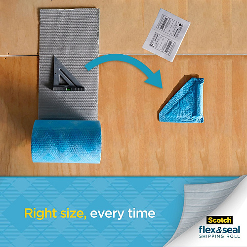 Scotch Flex & Seal Shipping Roll 15" Width x 20 ft Length - Durable, Water Resistant, Tear Resistant, Cushioned, Recyclable - Blue - 1Each (FS1520)