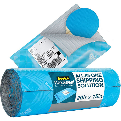 Scotch Flex & Seal Shipping Roll 15" Width x 20 ft Length - Durable, Water Resistant, Tear Resistant, Cushioned, Recyclable - Blue - 1Each (FS1520)