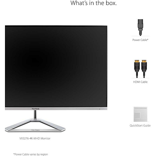 ViewSonic VX3276-4K-MHD 32 Inch 4K UHD Monitor with Ultra-Thin Bezels, HDR10 HDMI and DisplayPort for Home and Office