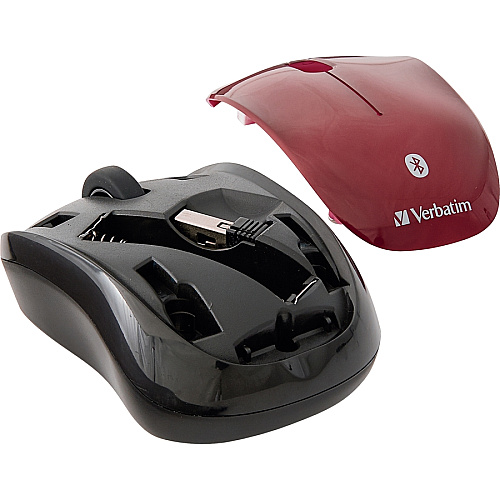 Verbatim Bluetooth&reg; Wireless Tablet Multi-Trac Blue LED Mouse - Garnet Blue LED/Optical - Wireless - Bluetooth - Garnet - 1600 dpi - 3 Button(s) - Symmetrical - 1 Each (70240)