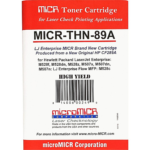 microMICR MICR Toner Cartridge - Alternative for HP 89A 5000 Pages (MICRTHN89A)