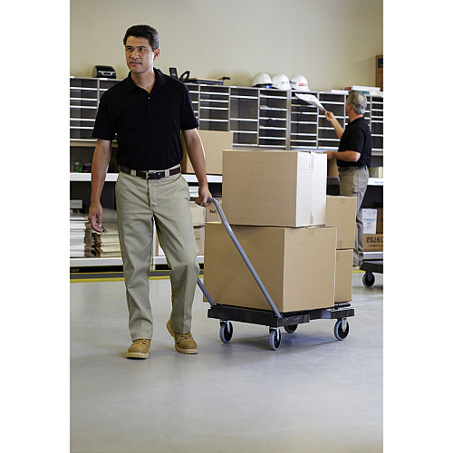 Rubbermaid Commercial Utility Duty Triple Trolley Push/Pull Handle - 500 lb Capacity - 5" Caster Size - Plastic, Structural Foam - 20.50" Width x 32.50" Height - Beige, Green - 1 / Carton (440100BK)