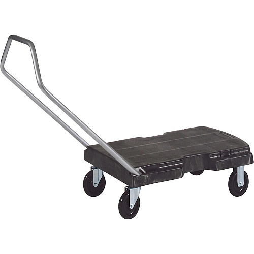 Rubbermaid Commercial Utility Duty Triple Trolley Push/Pull Handle - 500 lb Capacity - 5" Caster Size - Plastic, Structural Foam - 20.50" Width x 32.50" Height - Beige, Green - 1 / Carton (440100BK)