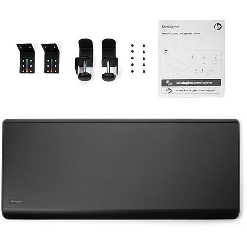 Kensington SmartFit Clamp-On Keyboard Drawer 13.3" Height x 32.4" Width - Black - 1 Each - TAA Compliant (K55407WW)