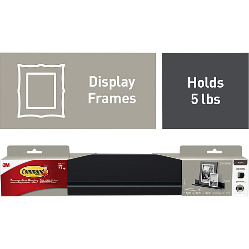 Command Picture Ledge 3" Height x 3" Width x 21" Depth - Plastic - Gray - 1 Each (HOM21SES)