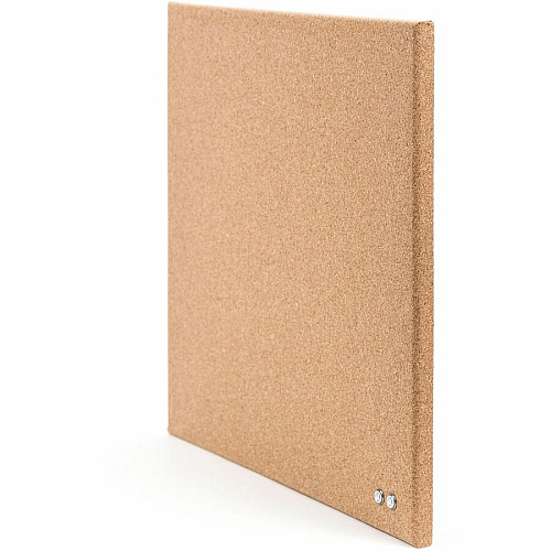 U Brands Square Cork Bulletin Board, 14 x 14 Inches, Frameless, Natural, Push Pins Included 14" Board Height x 14" Board Width - Natural Cork Surface - Self-healing, Frameless, Easy Installation, Sleek Style, Self-healing, Mounting System - 1  (463U00-04)