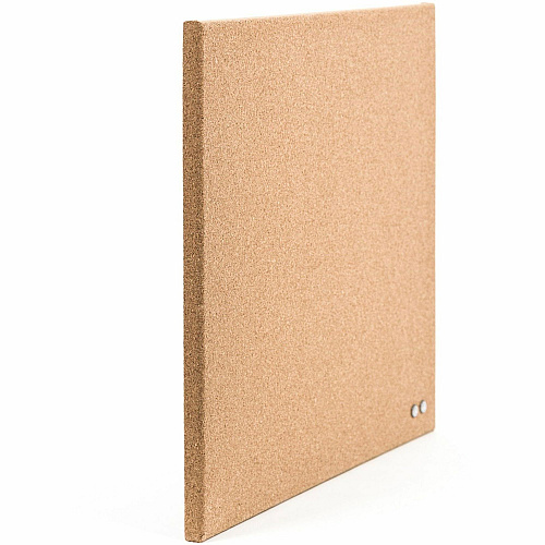 U Brands Square Cork Bulletin Board, 14 x 14 Inches, Frameless, Natural, Push Pins Included 14" Board Height x 14" Board Width - Natural Cork Surface - Self-healing, Frameless, Easy Installation, Sleek Style, Self-healing, Mounting System - 1  (463U00-04)