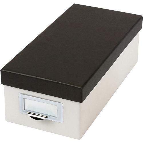 Oxford 3x5 Index Card Storage Box External Dimensions: 11.5" Length x 5.5" Width x 3.9" Height - Media Size Supported: 3" x 5" - 1000 x Index Card (3" x 5") - Black, Marble White - For Index Card, Notes, Recipe, Photo, Small Parts - Recycled - 1  (406350)