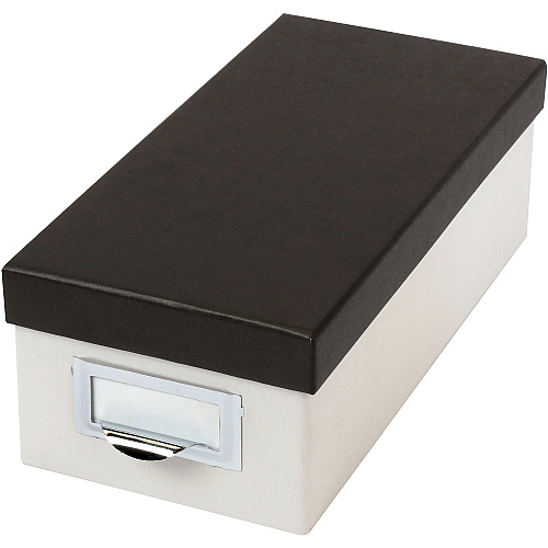 Oxford 3x5 Index Card Storage Box External Dimensions: 11.5" Length x 5.5" Width x 3.9" Height - Media Size Supported: 3" x 5" - 1000 x Index Card (3" x 5") - Black, Marble White - For Index Card, Notes, Recipe, Photo, Small Parts - Recycled - 1  (406350)