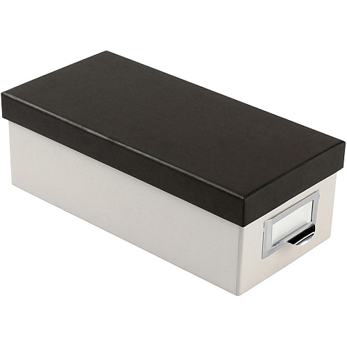 Oxford 3x5 Index Card Storage Box External Dimensions: 11.5" Length x 5.5" Width x 3.9" Height - Media Size Supported: 3" x 5" - 1000 x Index Card (3" x 5") - Black, Marble White - For Index Card, Notes, Recipe, Photo, Small Parts - Recycled - 1  (406350)