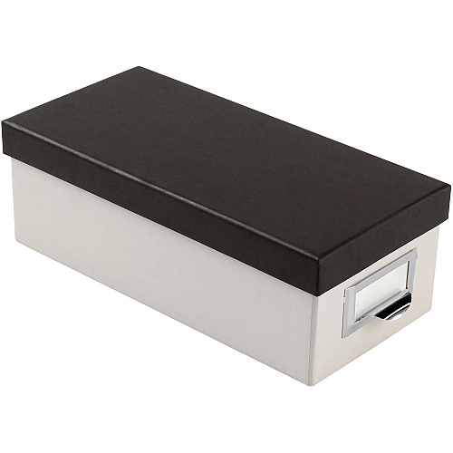 Oxford 3x5 Index Card Storage Box External Dimensions: 11.5" Length x 5.5" Width x 3.9" Height - Media Size Supported: 3" x 5" - 1000 x Index Card (3" x 5") - Black, Marble White - For Index Card, Notes, Recipe, Photo, Small Parts - Recycled - 1  (406350)