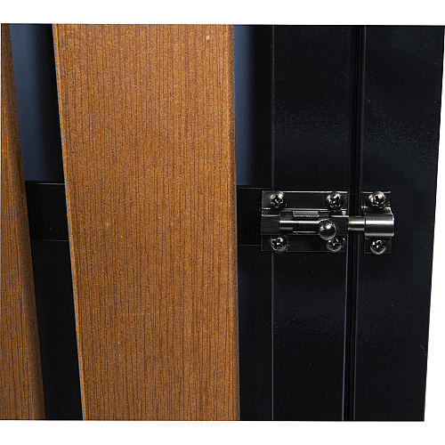 Lorell Faux Wood Outdoor Waste Bin Rectangular - Weather Resistant - 33.6" Height x 15.8" Width x 15.8" Depth - Polystyrene - Teak - 1 Each (LLR42692)
