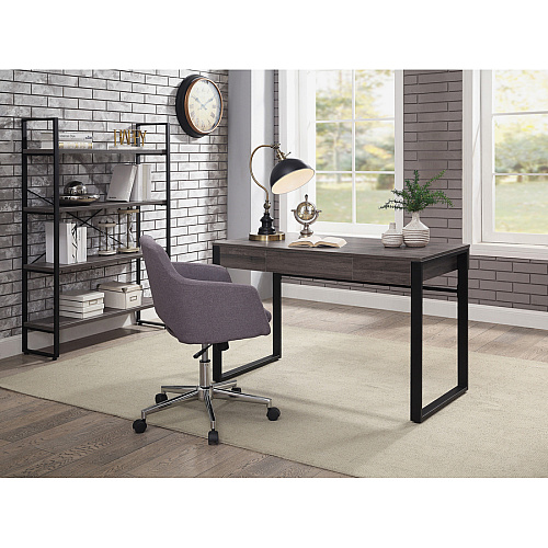 Lorell SOHO Desk with Center Drawer 30" Height x 47" Width x 23.5" Depth - 1 - Band Edge - Finish: Charcoal (LLR97618)