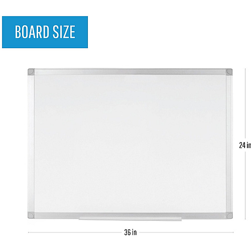 Bi-silque Ayda Steel Dry Erase Board 36" (3 ft) Width x 24" (2 ft) Height - White Steel Surface - Aluminum Frame - Rectangle - Horizontal/Vertical - Magnetic - 1 Each (MA03759214)