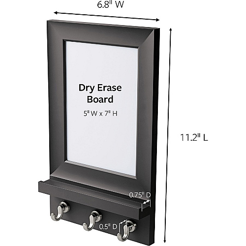 Command Dry-Erase Message Center 11.20" Height x 6.80" Width x 1.50" Depth - Slate - 1 Each (HOM24DEBSES)