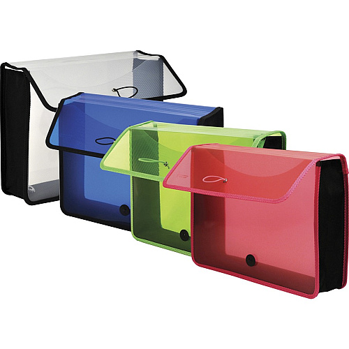 Lion EXPAND-N-FILE Letter File Wallet 8 1/2" x 11" - 3" Expansion - Transparent Blue - 1 Each (48160BL)