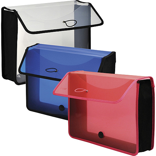 Lion EXPAND-N-FILE Letter File Wallet 8 1/2" x 11" - 3" Expansion - Transparent Pink - 1 Each (48160PK)