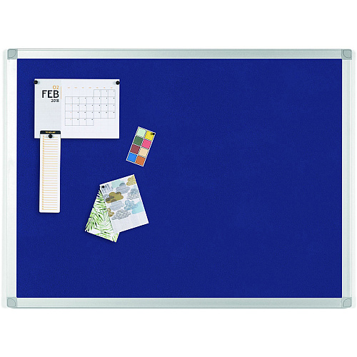 MasterVision Ayda Fabric 24"W Bulletin Board Blue Fabric Surface - Tackable, Sleek Style, Robust - 0.5" Height x 24" Width - 1 Each (FA03439214)