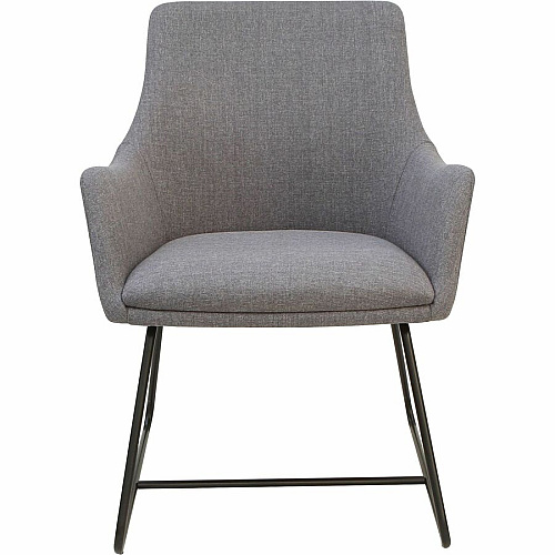Lorell Mid-century Modern Flannel Guest Chair Sled Base - Gray - Armrest - 1 Each (LLR68562)