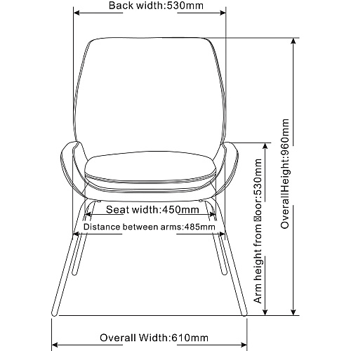 Lorell U-Shaped Seat Guest Chair Bonded Leather Seat Material - Bonded Leather Back Material - Black - 1 Each (LLR68574)