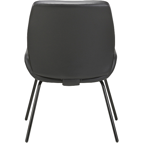 Lorell U-Shaped Seat Guest Chair Bonded Leather Seat Material - Bonded Leather Back Material - Black - 1 Each (LLR68574)