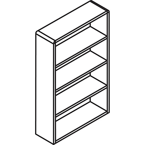 Lorell Laminate Bookcase x 0.8" Thickness Shelf, 48" Height x 36" Width x 12" Depth - 4 Shelve(s) - 3 Adjustable Shelf(ves) - Square Edge - Material: Thermofused Laminate (TFL) - Finish: Espresso (LLR18227)