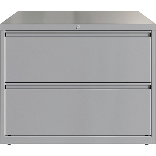 Lorell Fortress Series Lateral File 36" Width x 18.6" Depth x 28" Height - 2 x Drawer(s) for File - Letter, Legal, A4 - Hanging Rail, Magnetic Label Holder, Locking Drawer, Locking Bar, Ball Bearing Slide, Reinforced Base, Adjustable Leveler, I (LLR00037)