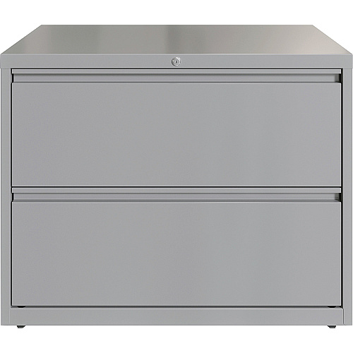 Lorell Fortress Series Lateral File 36" Width x 18.6" Depth x 28" Height - 2 x Drawer(s) for File - Letter, Legal, A4 - Hanging Rail, Magnetic Label Holder, Locking Drawer, Locking Bar, Ball Bearing Slide, Reinforced Base, Adjustable Leveler, I (LLR00037)