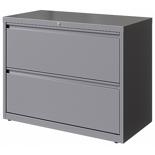Lorell Fortress Series Lateral File 36" Width x 18.6" Depth x 28" Height - 2 x Drawer(s) for File - Letter, Legal, A4 - Hanging Rail, Magnetic Label Holder, Locking Drawer, Locking Bar, Ball Bearing Slide, Reinforced Base, Adjustable Leveler, I (LLR00037)