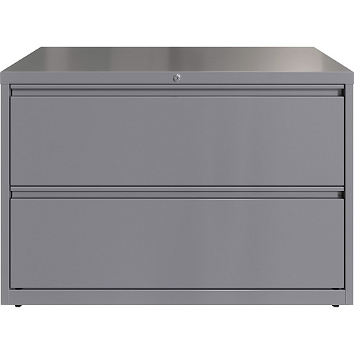 Lorell Fortress Series Lateral File 42" Width x 18.6" Depth x 28" Height - 2 x Drawer(s) for File - Letter, Legal, A4 - Lateral - Hanging Rail, Magnetic Label Holder, Locking Drawer, Locking Bar, Ball Bearing Slide, Reinforced Base, Adjustable  (LLR00041)