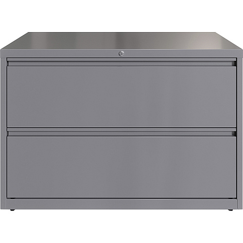 Lorell Fortress Series Lateral File 42" Width x 18.6" Depth x 28" Height - 2 x Drawer(s) for File - Letter, Legal, A4 - Lateral - Hanging Rail, Magnetic Label Holder, Locking Drawer, Locking Bar, Ball Bearing Slide, Reinforced Base, Adjustable  (LLR00041)
