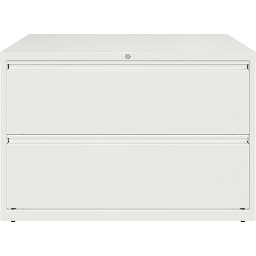 Lorell Fortress Series Lateral File 42" Width x 18.6" Depth x 28" Height - 2 x Drawer(s) for File - Letter, Legal, A4 - Hanging Rail, Magnetic Label Holder, Locking Drawer, Locking Bar, Ball Bearing Slide, Reinforced Base, Adjustable Leveler, I (LLR00033)