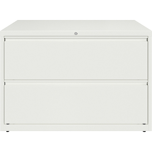 Lorell Fortress Series Lateral File 42" Width x 18.6" Depth x 28" Height - 2 x Drawer(s) for File - Letter, Legal, A4 - Hanging Rail, Magnetic Label Holder, Locking Drawer, Locking Bar, Ball Bearing Slide, Reinforced Base, Adjustable Leveler, I (LLR00033)