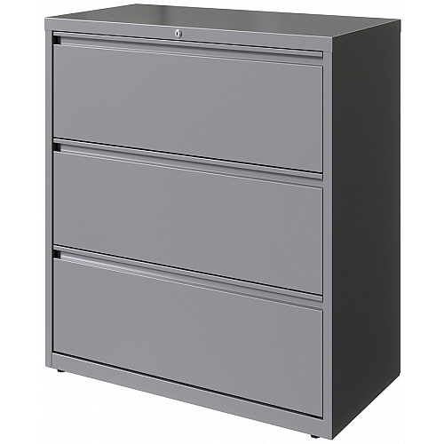 Lorell Fortress Series Lateral File 36" Width x 18.6" Depth x 40.3" Height - 3 x Drawer(s) for File - Letter, Legal, A4 - Lateral - Hanging Rail, Magnetic Label Holder, Locking Drawer, Locking Bar, Ball Bearing Slide, Reinforced Base, Adjustabl (LLR00038)