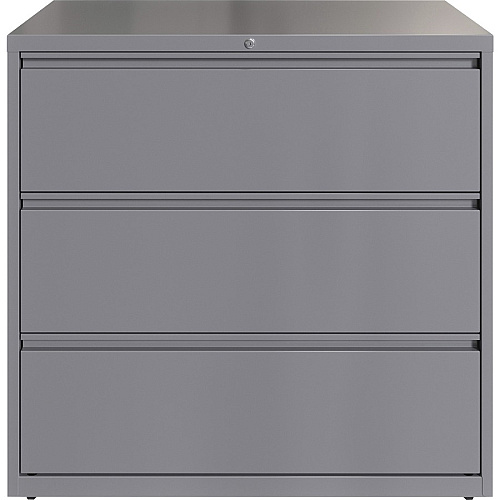 Lorell Fortress Series Lateral File 42" Width x 18.6" Depth x 40.3" Height - 3 x Drawer(s) for File - Letter, Legal, A4 - Lateral - Hanging Rail, Magnetic Label Holder, Locking Drawer, Locking Bar, Ball Bearing Slide, Reinforced Base, Adjustabl (LLR00042)
