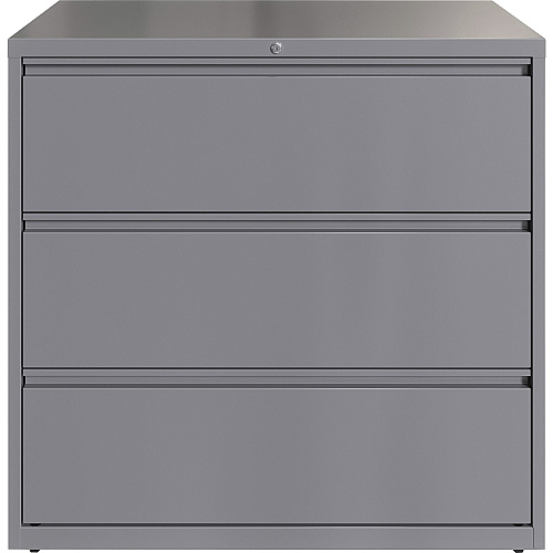 Lorell Fortress Series Lateral File 42" Width x 18.6" Depth x 40.3" Height - 3 x Drawer(s) for File - Letter, Legal, A4 - Lateral - Hanging Rail, Magnetic Label Holder, Locking Drawer, Locking Bar, Ball Bearing Slide, Reinforced Base, Adjustabl (LLR00042)