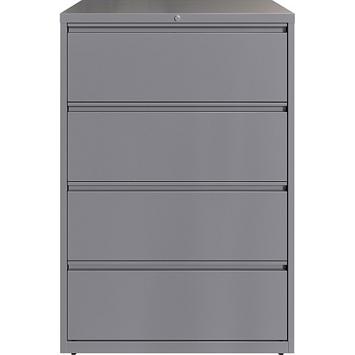 Lorell Fortress Series Lateral File 36" Width x 18.6" Depth x 52.5" Height - 4 x Drawer(s) for File - Letter, Legal, A4 - Lateral - Hanging Rail, Magnetic Label Holder, Locking Drawer, Locking Bar, Ball Bearing Slide, Reinforced Base, Adjustabl (LLR00039)