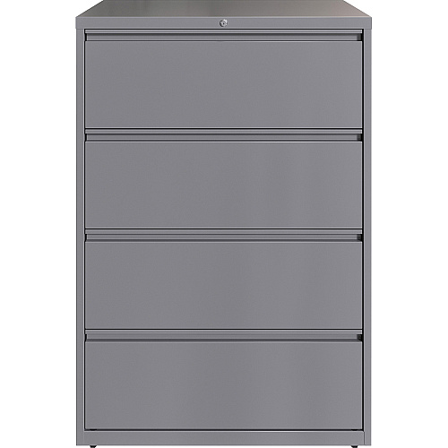 Lorell Fortress Series Lateral File 36" Width x 18.6" Depth x 52.5" Height - 4 x Drawer(s) for File - Letter, Legal, A4 - Lateral - Hanging Rail, Magnetic Label Holder, Locking Drawer, Locking Bar, Ball Bearing Slide, Reinforced Base, Adjustabl (LLR00039)