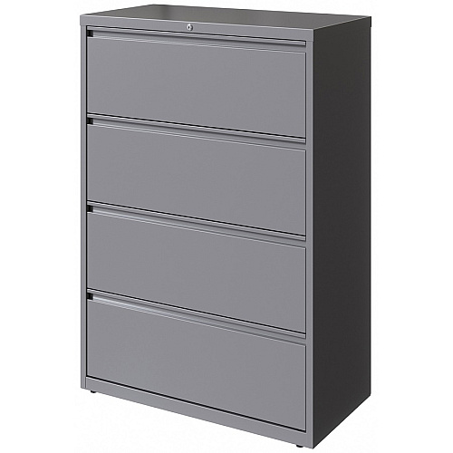 Lorell Fortress Series Lateral File 36" Width x 18.6" Depth x 52.5" Height - 4 x Drawer(s) for File - Letter, Legal, A4 - Lateral - Hanging Rail, Magnetic Label Holder, Locking Drawer, Locking Bar, Ball Bearing Slide, Reinforced Base, Adjustabl (LLR00039)