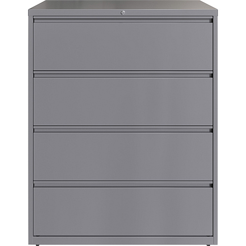 Lorell Fortress Series Lateral File 42" Width x 18.6" Depth x 52.5" Height - 4 x Drawer(s) for File - Letter, Legal, A4 - Lateral - Hanging Rail, Magnetic Label Holder, Locking Drawer, Locking Bar, Ball Bearing Slide, Reinforced Base, Adjustabl (LLR00043)