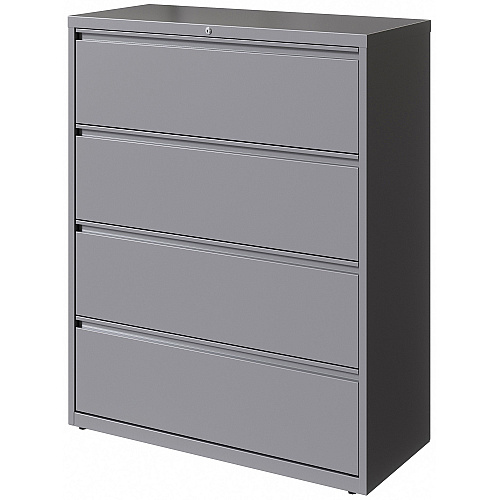 Lorell Fortress Series Lateral File 42" Width x 18.6" Depth x 52.5" Height - 4 x Drawer(s) for File - Letter, Legal, A4 - Lateral - Hanging Rail, Magnetic Label Holder, Locking Drawer, Locking Bar, Ball Bearing Slide, Reinforced Base, Adjustabl (LLR00043)