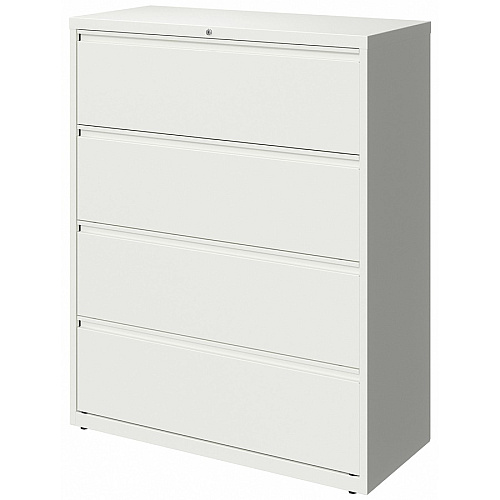 Lorell Fortress Series Lateral File 42" Width x 18.6" Depth x 52.5" Height - 4 x Drawer(s) for File - Letter, Legal, A4 - Lateral - Hanging Rail, Magnetic Label Holder, Locking Drawer, Locking Bar, Ball Bearing Slide, Reinforced Base, Adjustabl (LLR00035)