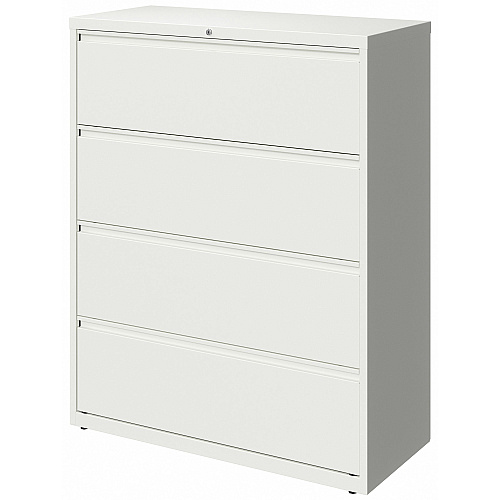 Lorell Fortress Series Lateral File 42" Width x 18.6" Depth x 52.5" Height - 4 x Drawer(s) for File - Letter, Legal, A4 - Lateral - Hanging Rail, Magnetic Label Holder, Locking Drawer, Locking Bar, Ball Bearing Slide, Reinforced Base, Adjustabl (LLR00035)
