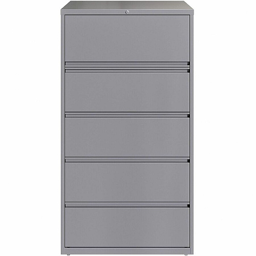 Lorell Fortress Series Lateral File 36" Width x 18.6" Depth x 67.6" Height - 5 x Drawer(s) for File - Letter, Legal, A4 - Lateral - Hanging Rail, Magnetic Label Holder, Locking Drawer, Locking Bar, Ball Bearing Slide, Reinforced Base, Adjustabl (LLR00040)