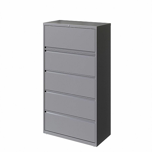 Lorell Fortress Series Lateral File 36" Width x 18.6" Depth x 67.6" Height - 5 x Drawer(s) for File - Letter, Legal, A4 - Lateral - Hanging Rail, Magnetic Label Holder, Locking Drawer, Locking Bar, Ball Bearing Slide, Reinforced Base, Adjustabl (LLR00040)