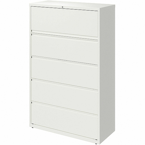 Lorell Fortress Series Lateral File 42" Width x 18.6" Depth x 67.6" Height - 5 x Drawer(s) for File - Letter, Legal, A4 - Lateral - Hanging Rail, Magnetic Label Holder, Locking Drawer, Locking Bar, Ball Bearing Slide, Reinforced Base, Adjustabl (LLR00036)